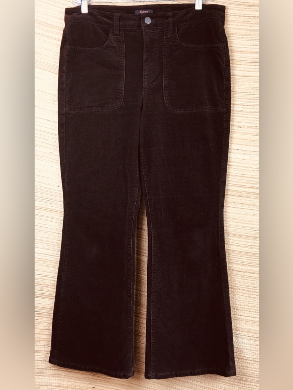 Quince Organic Stretch Corduroy Flare Pants In Espresso Size 10 - Picture 9 of 14